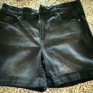 LuLaRoe Black Jean Shorts with Distressed Look